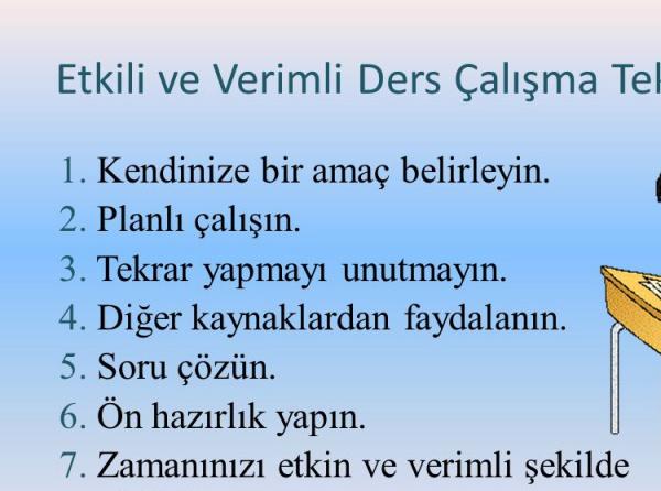 VERİMLİ DERS ÇALIŞMA TEKNİKLERİ SEMİNERİ